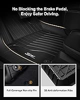 Vista 115 de 3W Alfombrillas de suelo aptas para Benz E-Class 2017-2023 TPE para todo tipo de clima, ajuste personalizado para E300, E320, E400, E350, E63, E550