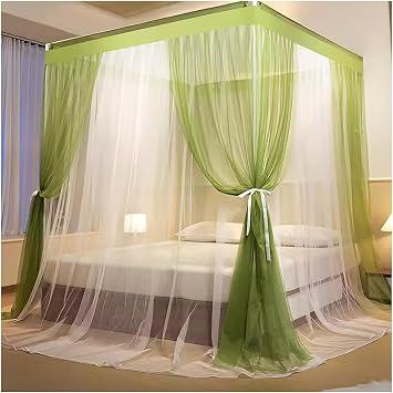 Canopy Bed Curtains Bed Netting Canopy 4 Corner Post Bed Canopy Frame Mosquito Net for Bed Canopy Bed Frame Post Poles Outer Bed Support Canopy,Pink a,Full Green Twin