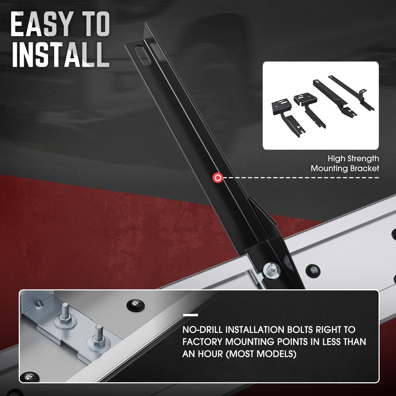 DNA Motoring 6.5" Flat Running Boards Side Step Nerf Rails Bars Compatible with 2022-2024 Mitsubishi Outlander, STEPB-U-OTL22-T1