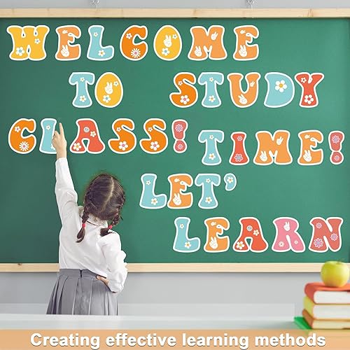 Vista 70 de Juego de 150 letras grandes de 6 pulgadas y puntuación, colorido alfabeto recortado para el aula para exhibir tablón de anuncios, escuela en casa