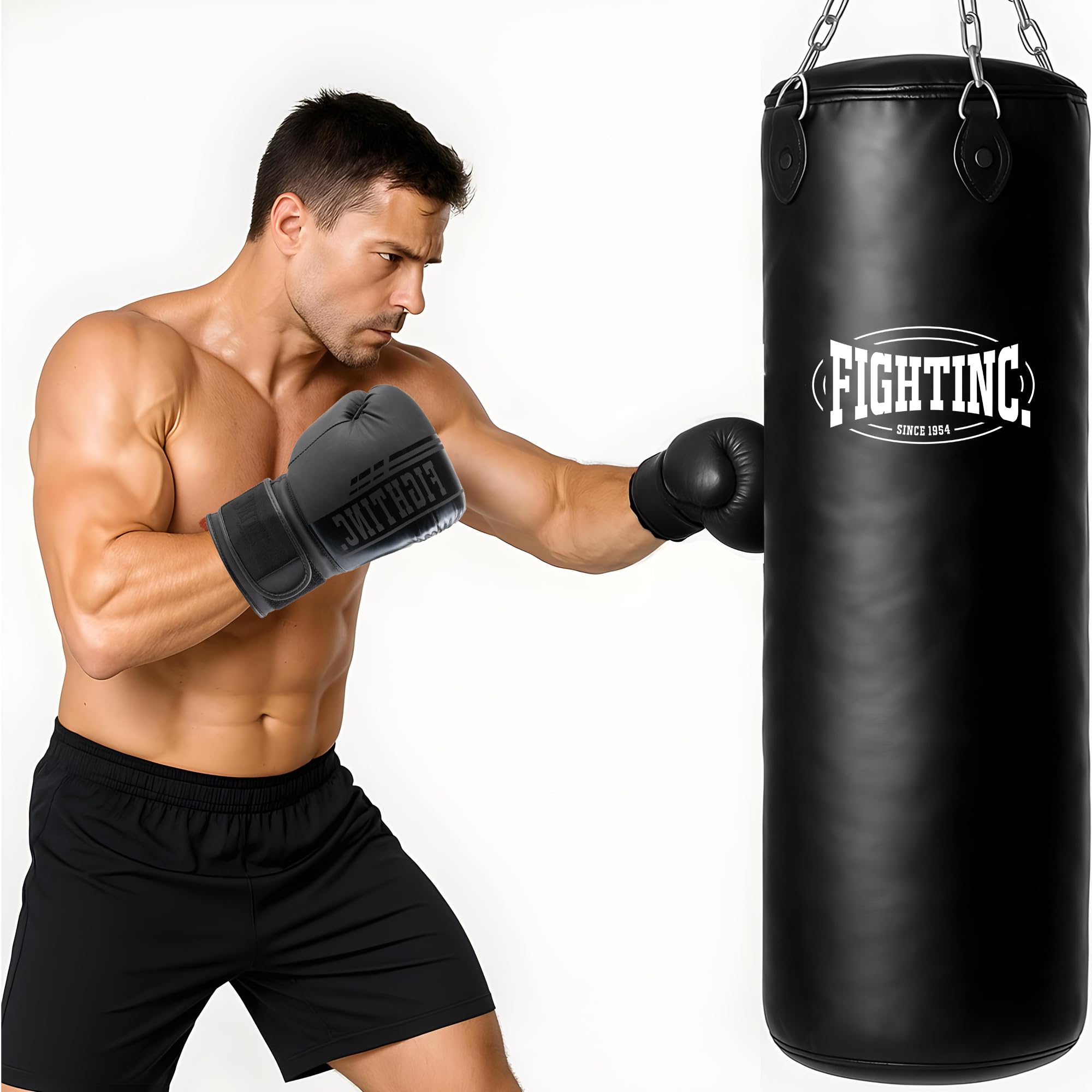 Boxsack Classic GEFÜLLT/UNGEFÜLLT/MIT FÜLLUNG 80 100 120 150 180 cm bis 55kg ideal für Jugend & Erwachsene Kampfsport Training 40 50 60kg