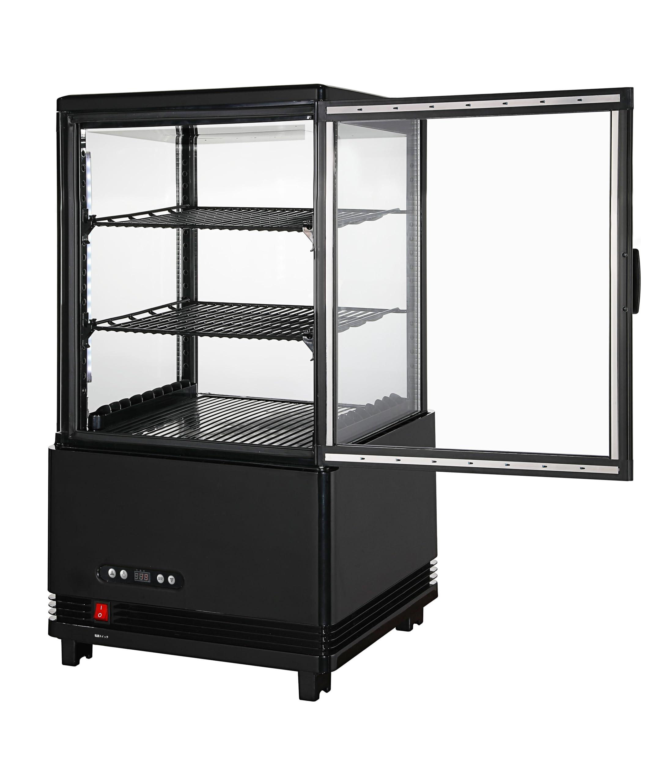 Amazon.co.jp: Hijiru 4面ガラス冷蔵ショーケース60L／ブラック