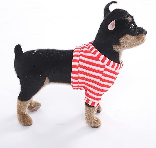Miniatura 3 de CU-MATE Peluche de perro Doberman Pinscher de 10 pulgadas, juguete de peluche realista negro y tostado, regalo para niños y niñas