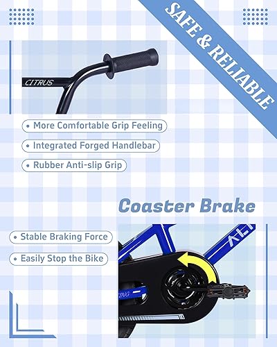 Miniatura 6 de BMX Style 12, 14, 16 pulgadas, ruedas de entrenamiento para niños, bicicleta de 20 pulgadas con soporte para niños y niñas de 2 a 14 años, posavasos