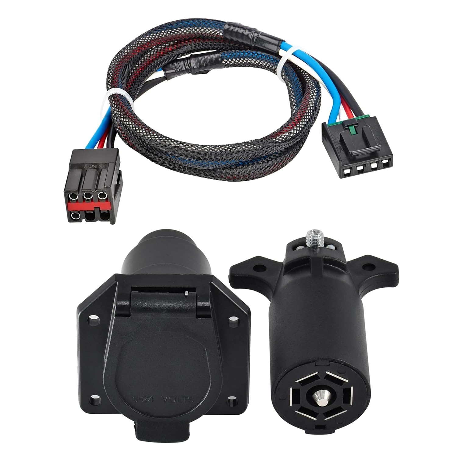 Oyviny 3035-P Brake Controller Wiring Adapter for 1994-2008 Ford F-150 F-250 + 7 Pin Trailer Connector Male & Female