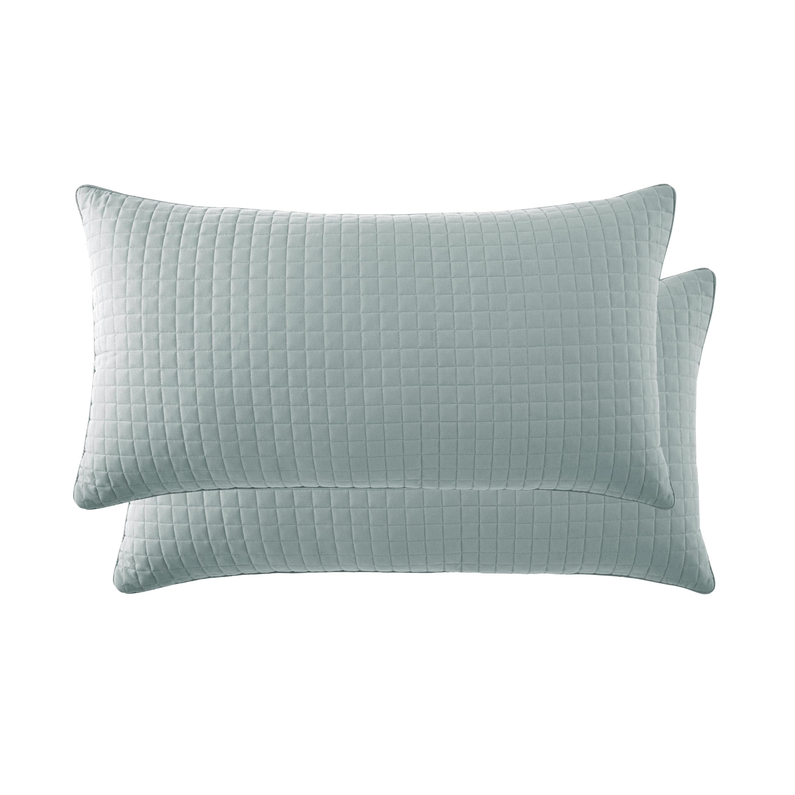 Southshore Fine Living, Inc. Set di 2 federe decorative blu per cuscini king size, 50,8 x 91,4 cm, per cuscini king size, qualità alberghiera, federe trapuntate da abbinare al set di trapunte, blu