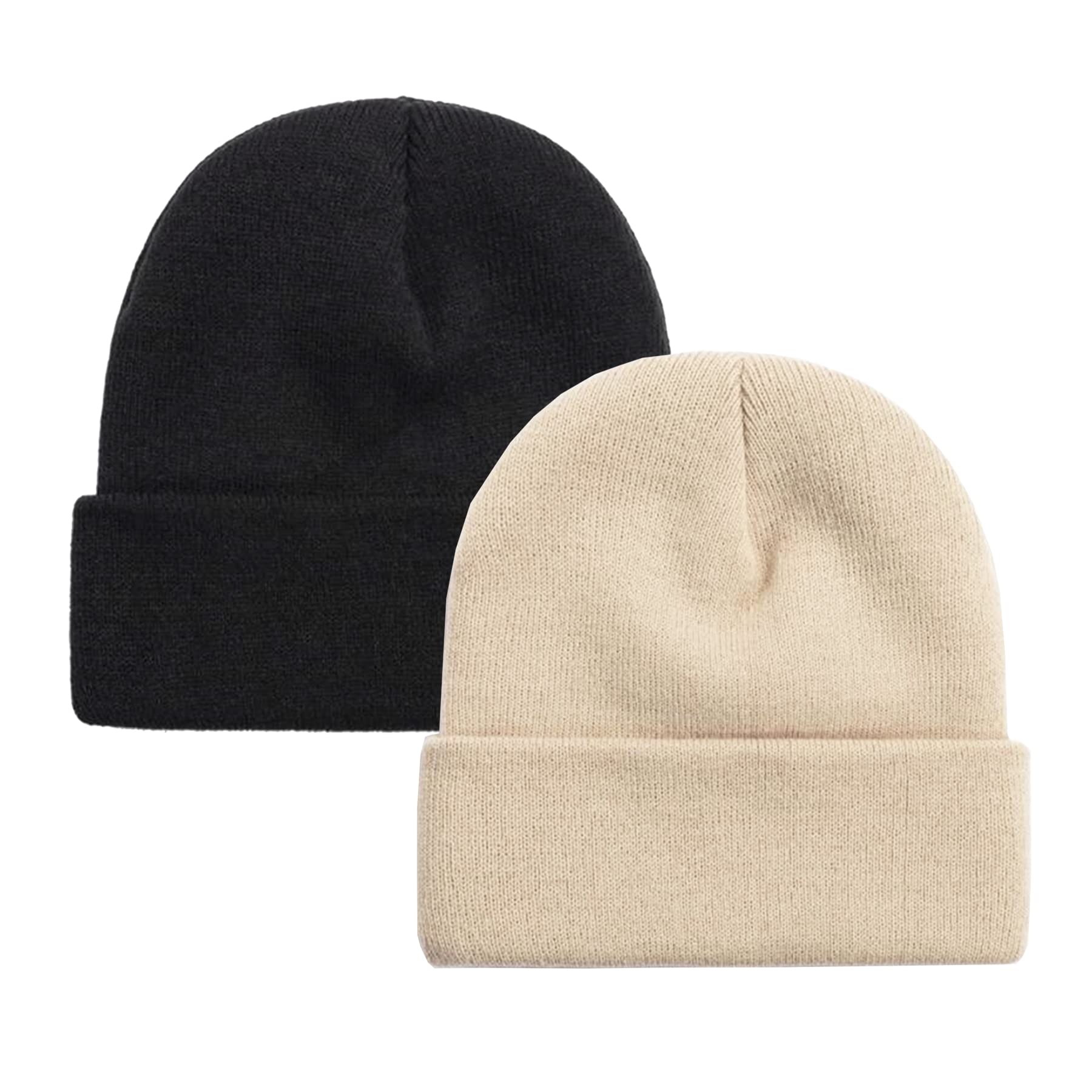 NPQQUAN Unisex Beanie Hats - 1, 2, Or 3 Pack, Winter Knit Beanies For Men & Women, Black/Gray/Beige - View #10