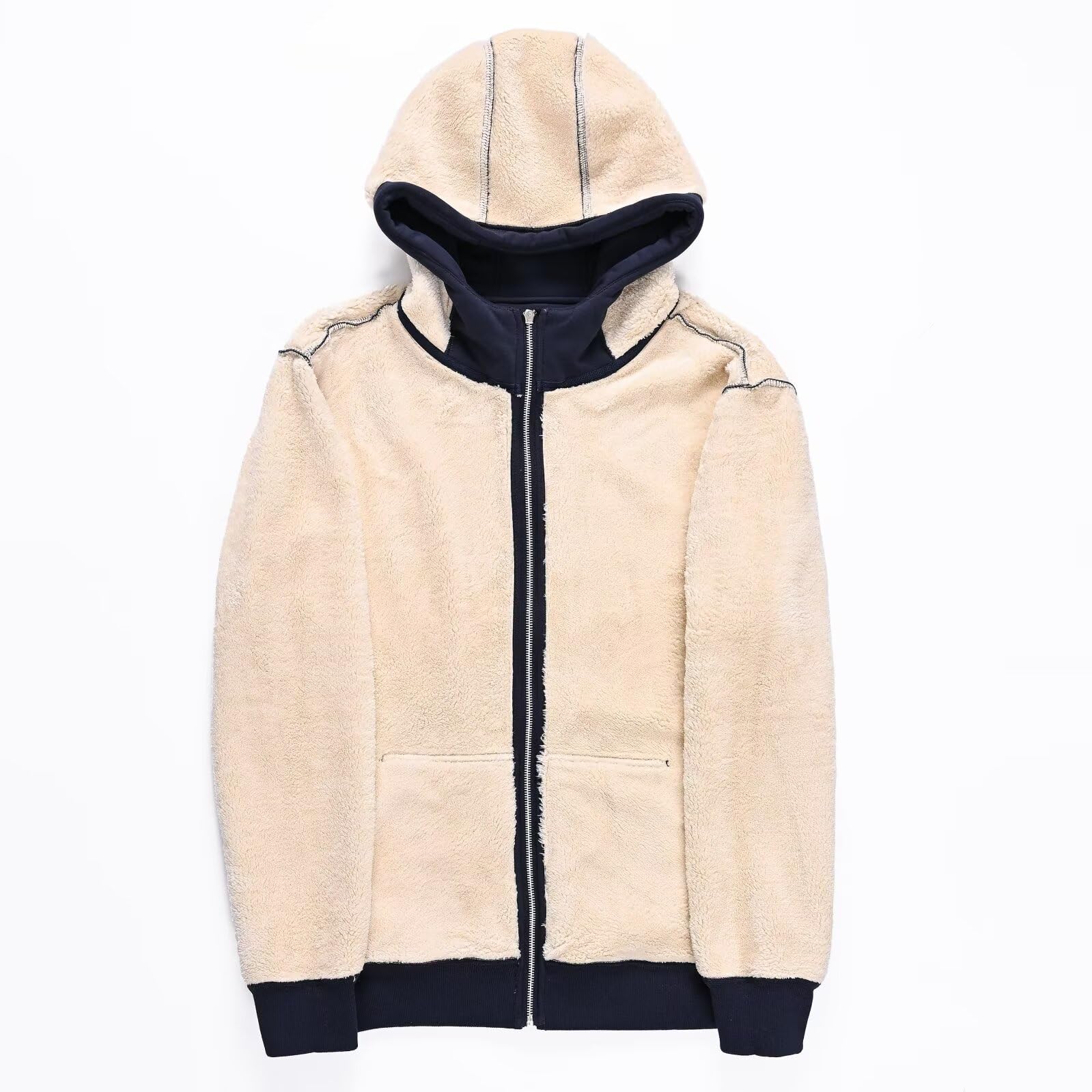 Felpa Uomo con Zip Giacca Invernale Sherpa