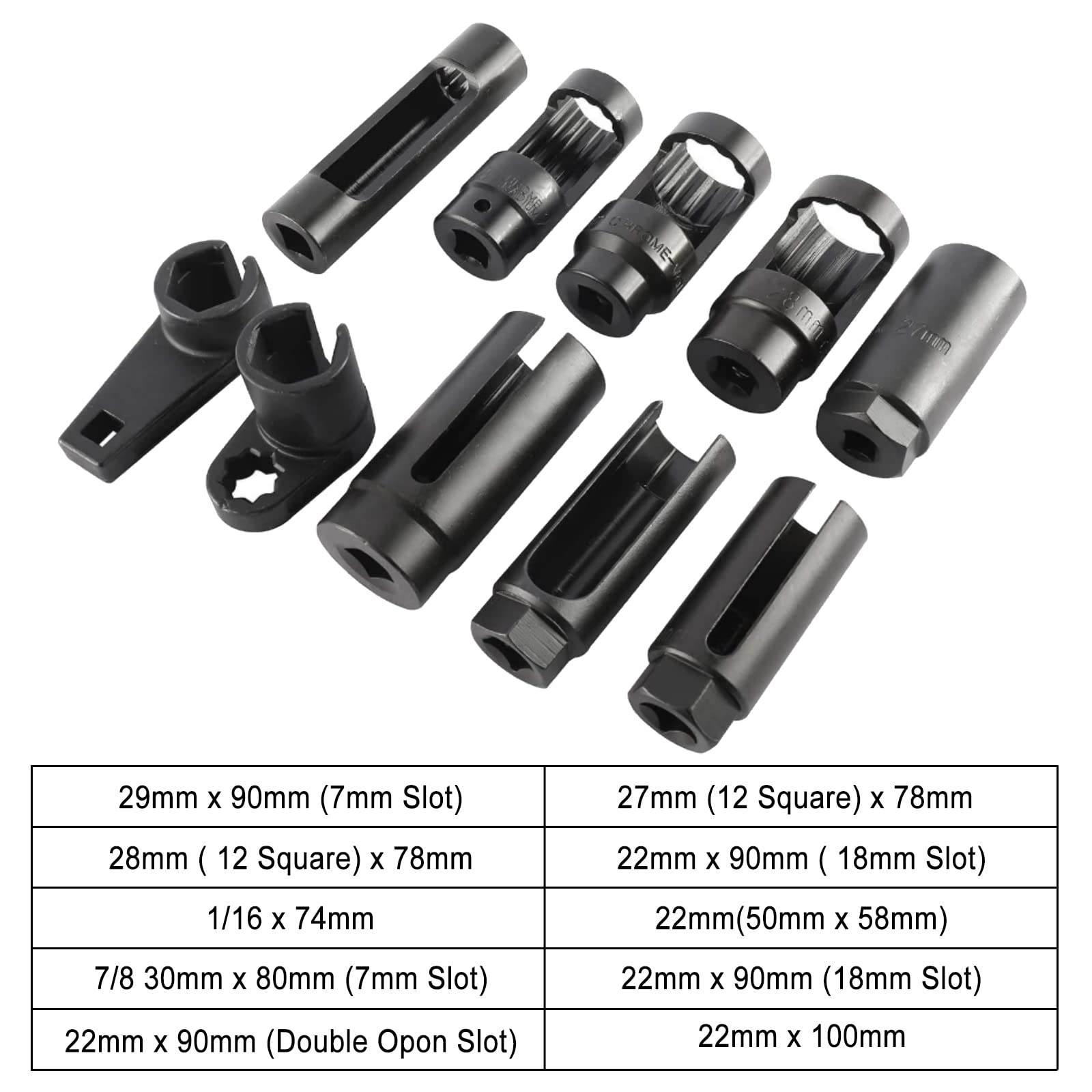 BTSHUB 10pcs Sensor Socket Set Sensor Oil Pressure Sending Unit Socket Set 1/2