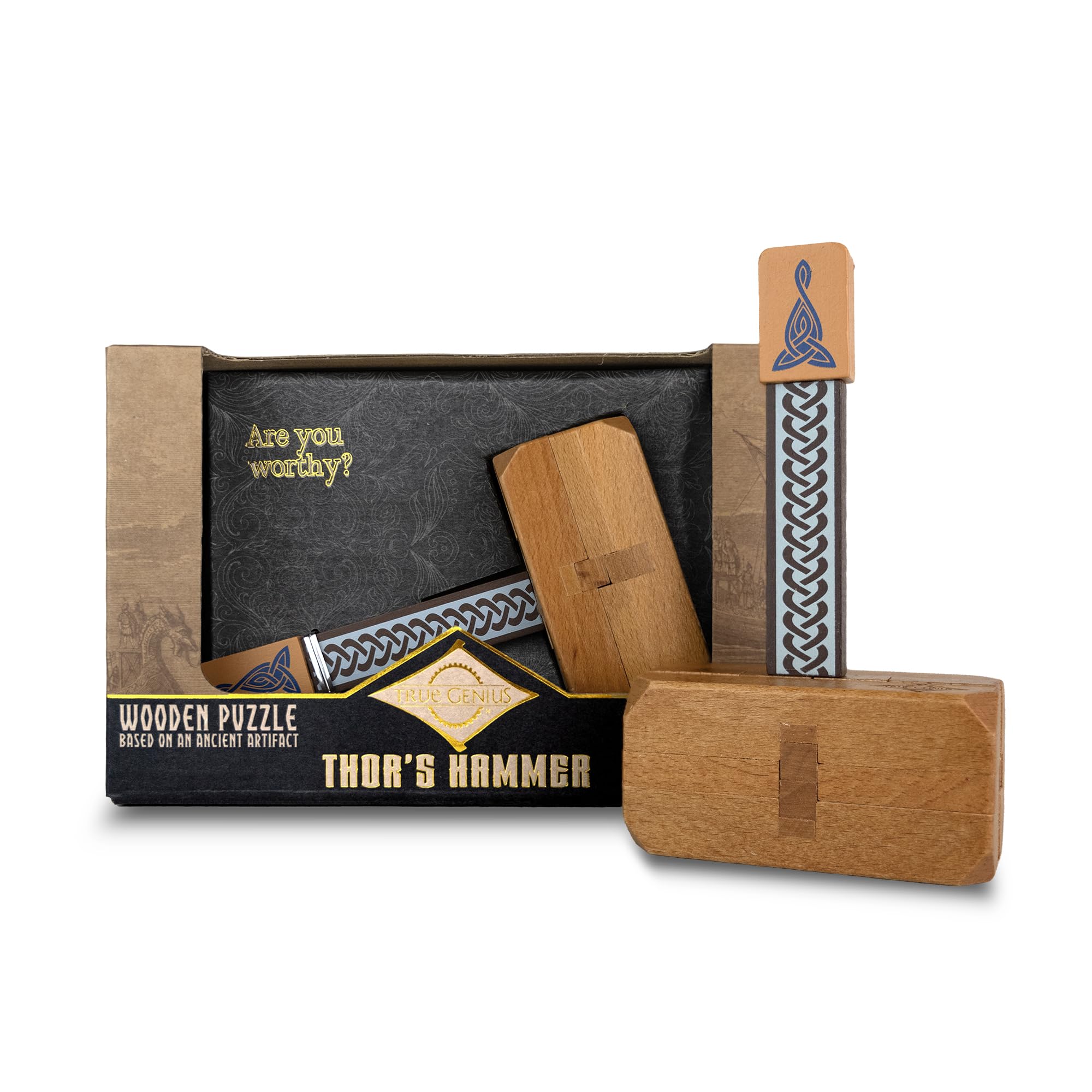 Amazon.com: Project Genius Inc. Thor's Hammer – Wooden Puzzle