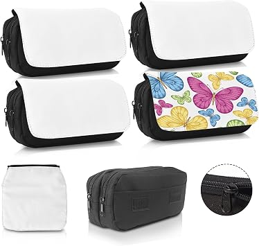 4Pcs Sublimation Makeup Bag Blanks,Sublimation Makeup Bags Bulk Travel Toiletry Bag Cosmetic Bags For Women Heat Transfer Removable Sublimation Bags with Zipper Cosmetic Make Up Bag for DIY Craft