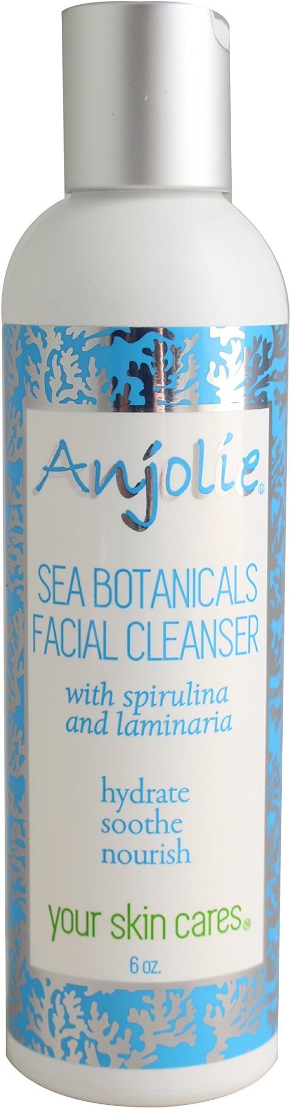 Anjolie Hydrating Probiotic Facial Cleanser - Organic Sea Botanicals - With Spirulina, Sea Kelp, Shea Butter- For Dry & Oily Skin- Anti-aging - Nourishes & Moisturizes Skin- Reduces Inflammation(6 oz)