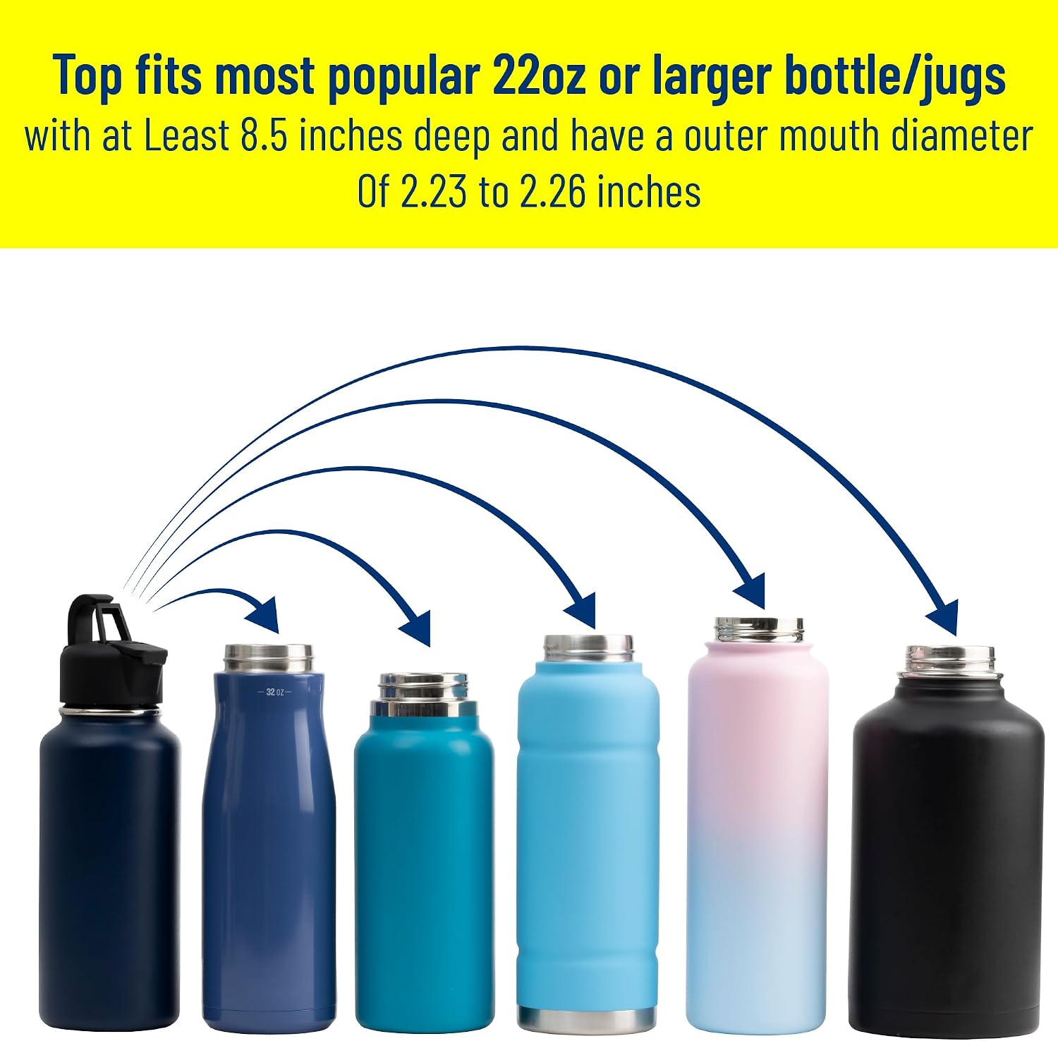 Bottle & Lid | Stainless Steel with Double Wall Vacuum Insulation Bottle, Lid & Flask | Concealed Flask for Spirits Camouflage | Secret Spirits Container | Black & White Ombre