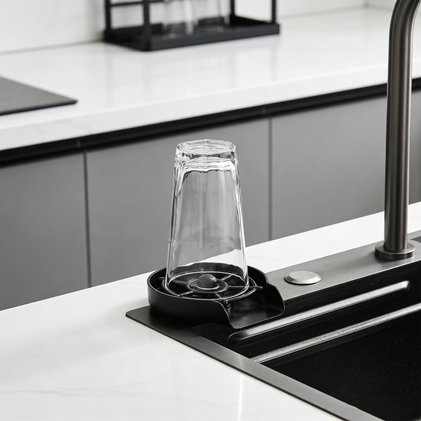 Dispensador automático para encimera, limpia al instante botellas y vasos, pulverizador de agua de limpieza rápida