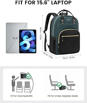 LOVEVOOK Laptop Backpack for Women 15.6 Inch, Waterproof Rucksack Bag