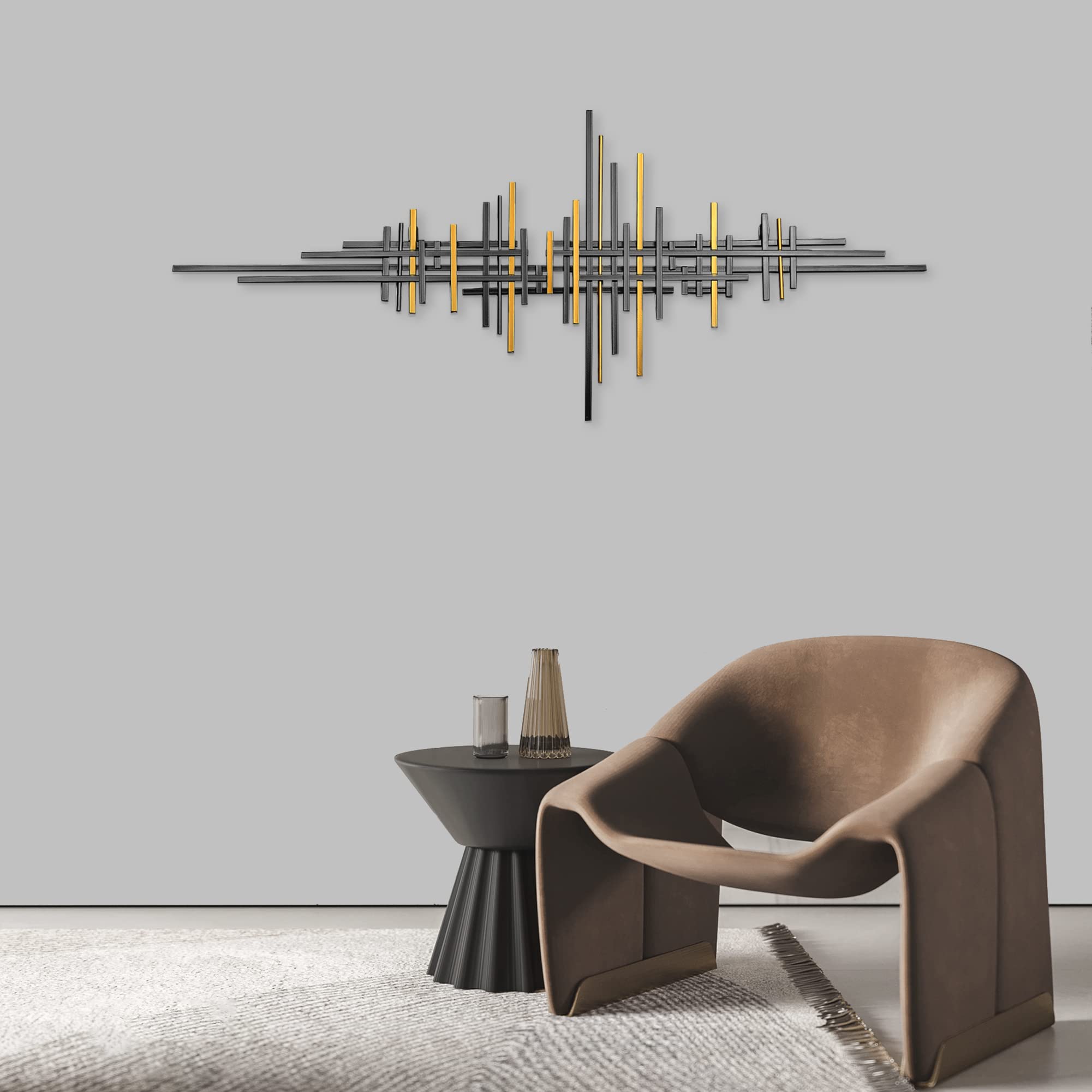 Amazon.co.jp: AURTEM 装飾幾何学メタル壁アートハンギングスカルプ