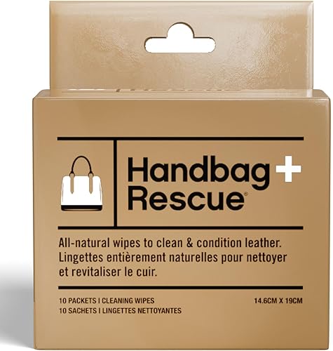 HandBagRescue Toallitas de limpieza totalmente naturales. Elimina la suciedad y las manchas superficiales y condiciones de bolsos de cuero con