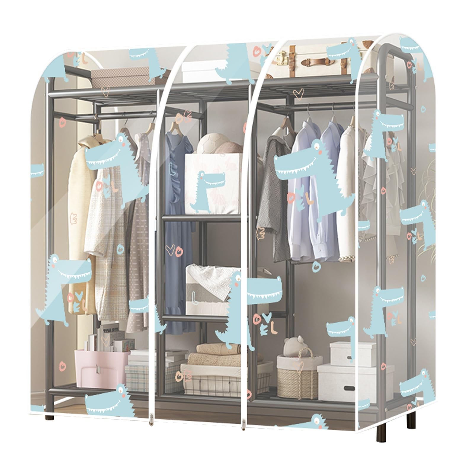 Clear Garment Rack Cover, PEVA Garment rack cover with Durable Zippers for Garment Rack, Clothes Rack (Rack Not Included)(120 * 50 * 180cm/47 * 20 * 71in)