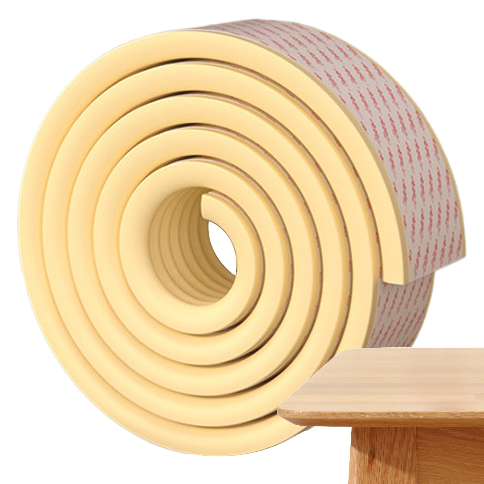 Jinyilwn Edge Protector Strips, Edging Tape for Cabinets - Foam Furniture Edge Tape | Furniture Straps Baby Proof, Trash Can Door Protector, Self-Adhesive for Cabinet Repair Furniture