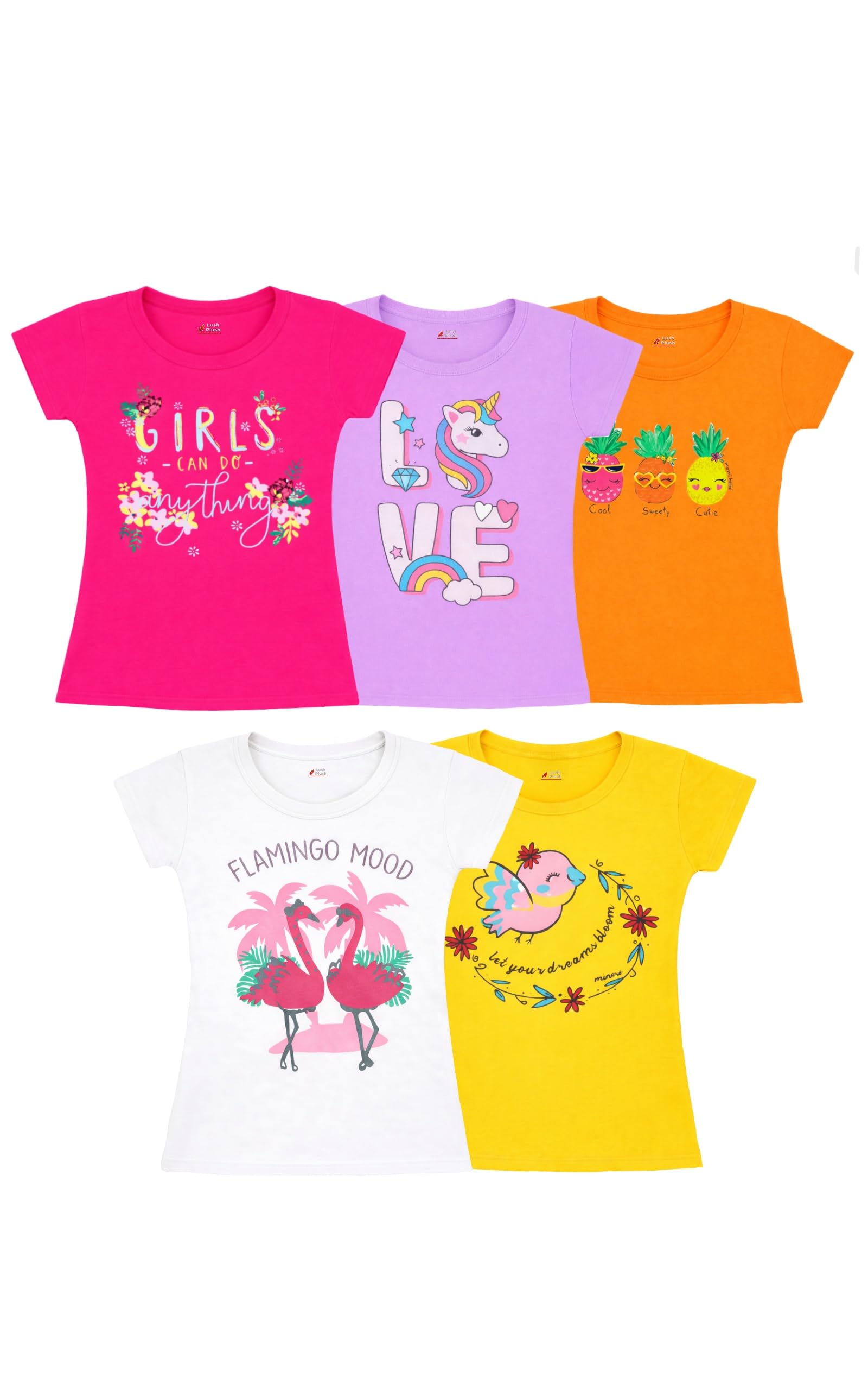lush plush Baby Girls Half Sleeves Cotton T-Shirts Set-picture-39