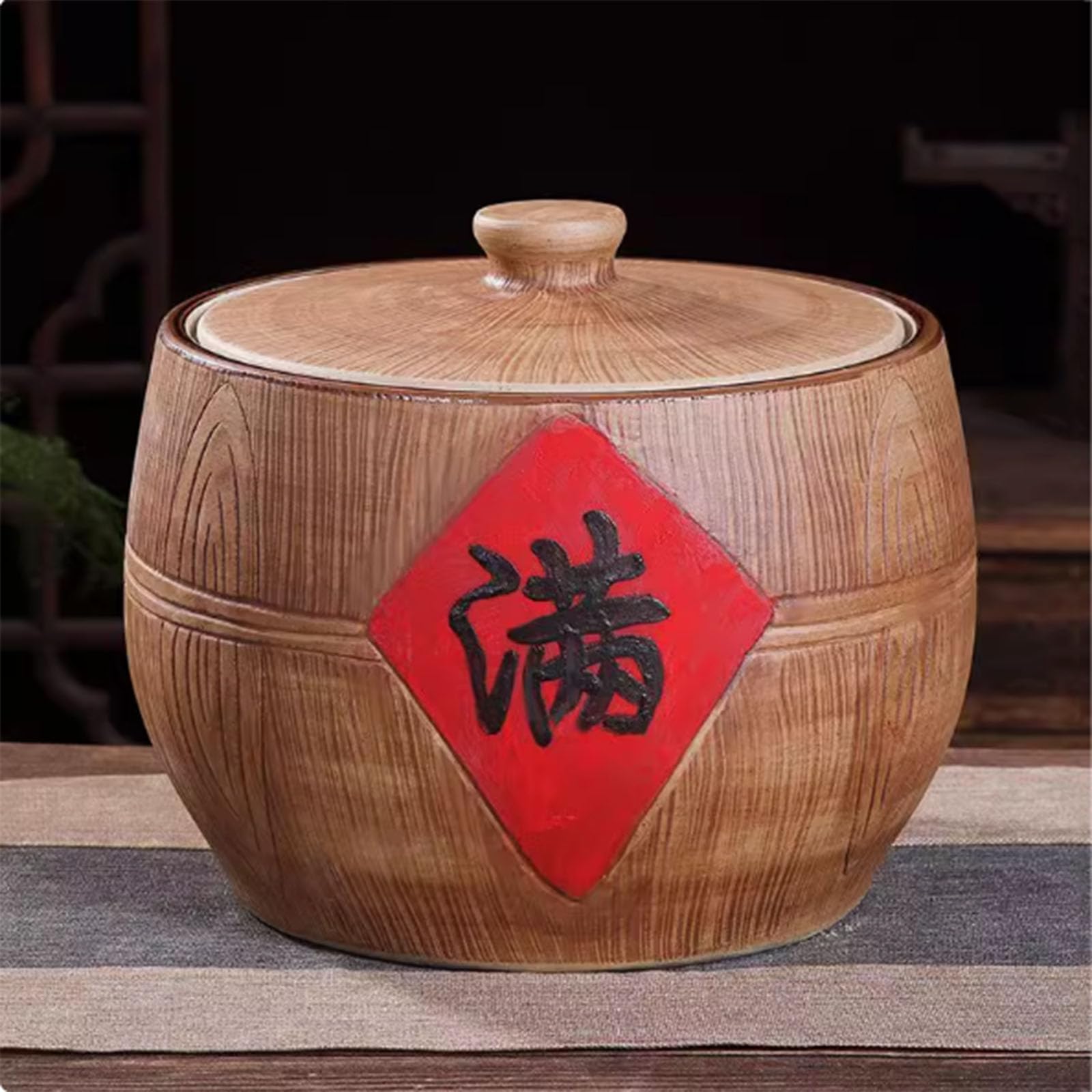 Ixtregzjkm B Ceramic Rice Storage,Cereal Containers Storage,Ceramic Dispenser Container, Ceramic Rice Jar With Lid,Chinese Ceramic Rice Jar ,Ceramic Rice Jar,Ceramic Rice Container,Food Storage Arrel 5/10/15Kg