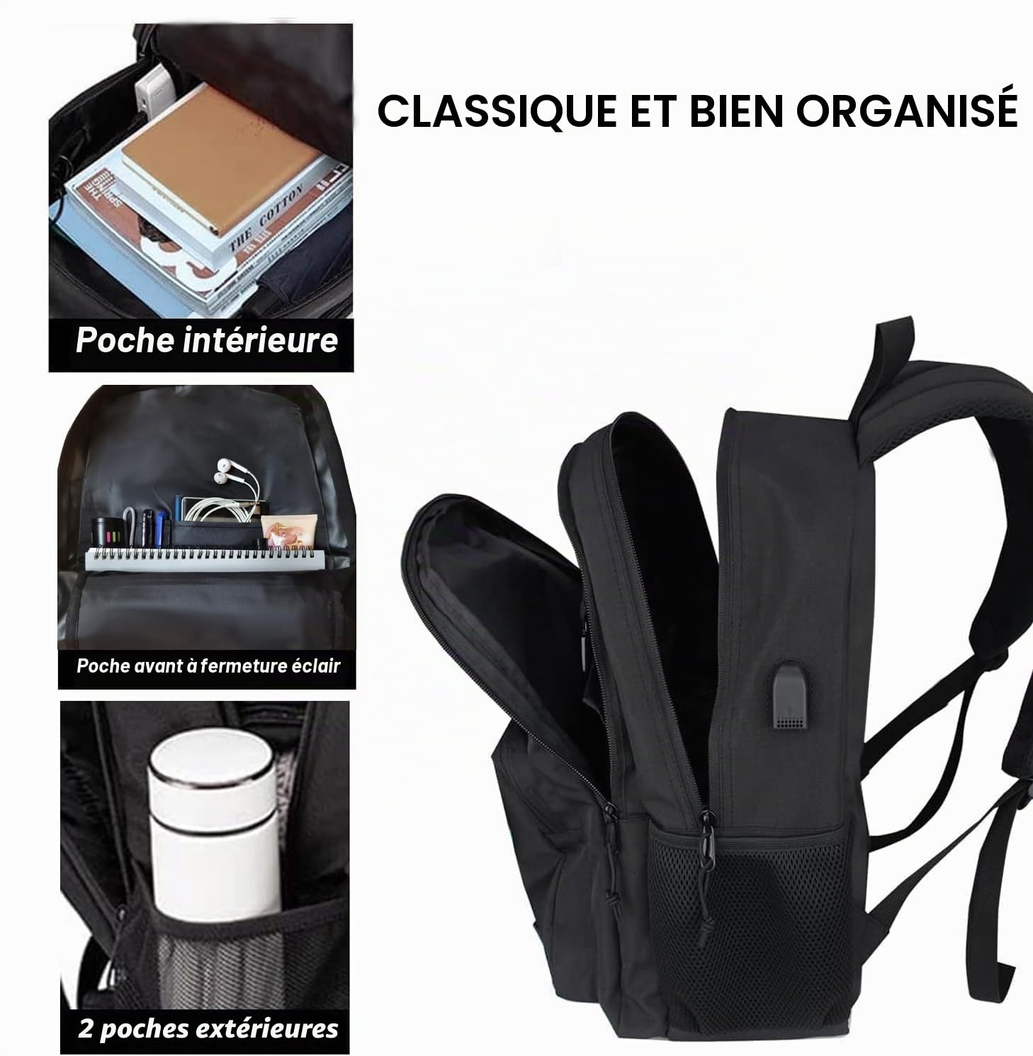 KEOFID Sac à Dos pour Ordinateur Portable pour Homme et Femme
