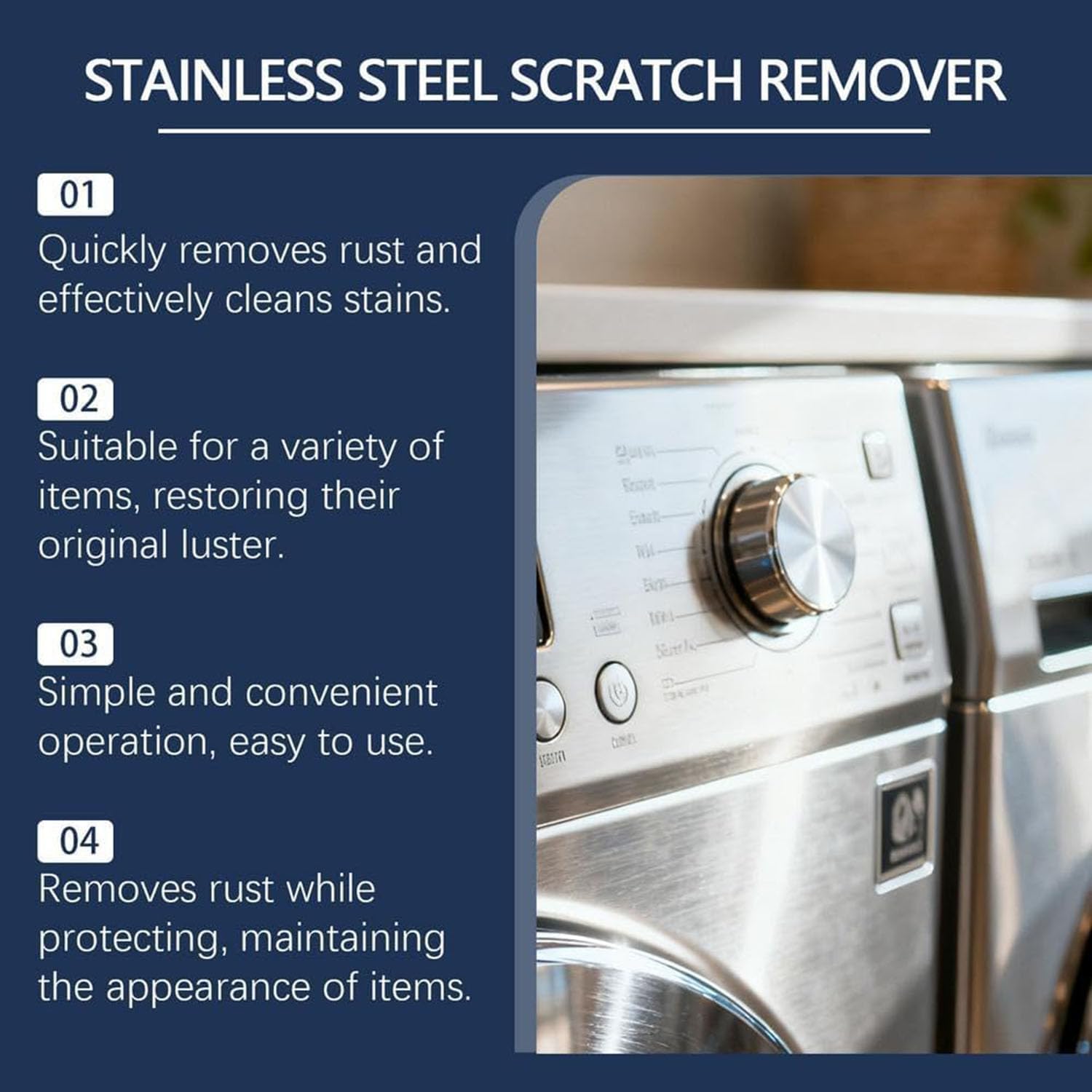 Stainless Steel Scratch Remover Kit, Rust Remover for Metal, Multi-purpose Stainless Steel Scratch 𝐑emover Paste, Heavy-Duty Sink and Appliance Repair Paste, for Oven, Appliances, Sink (3PCS)