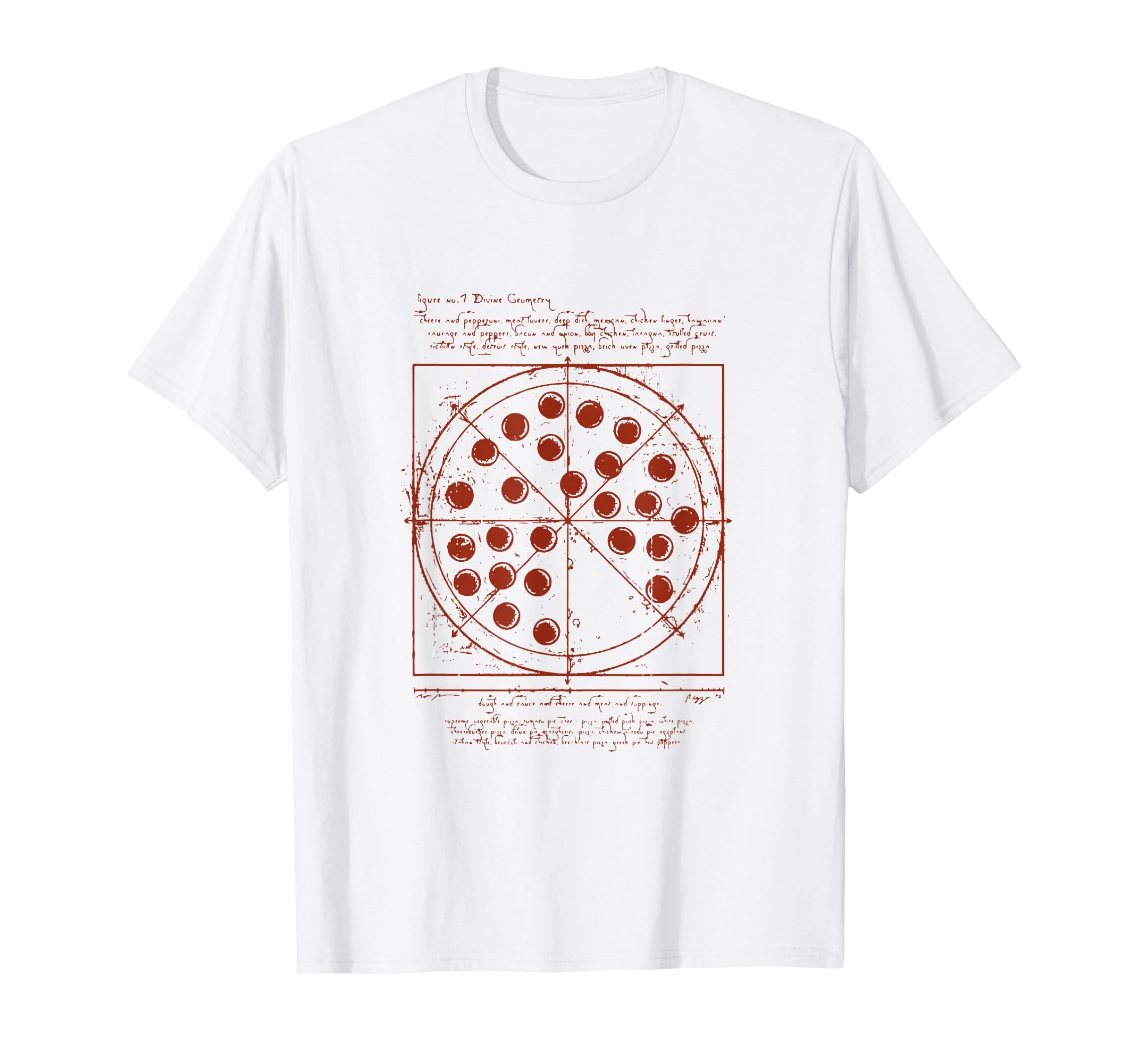 Geometric Da Vinci Pizza T-Shirt T-Shirt