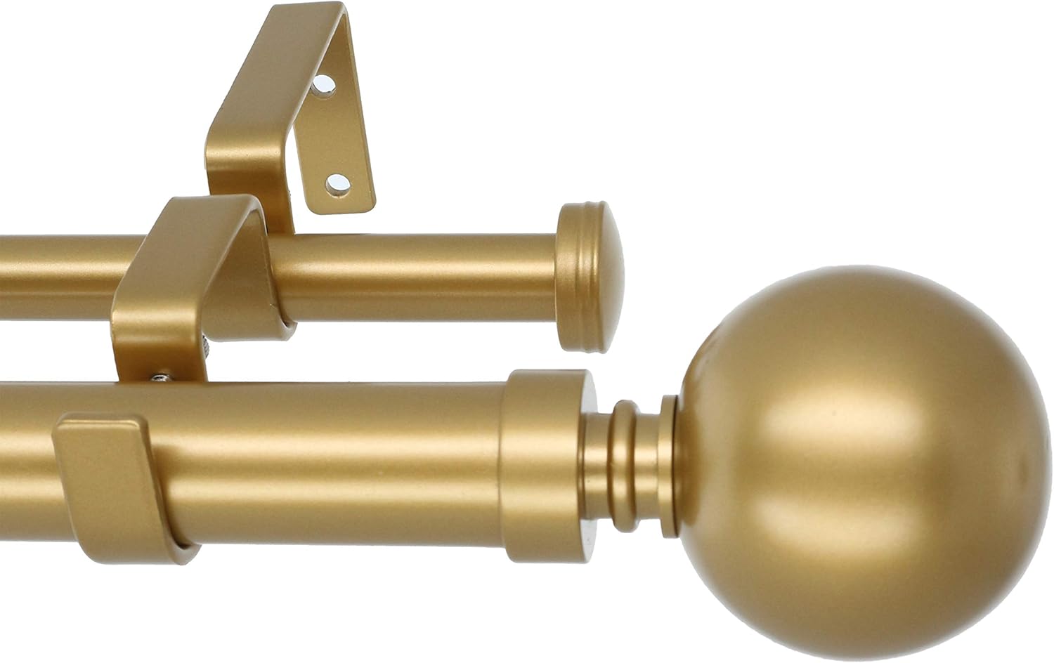 Meriville 1-Inch Diameter Ball Telescoping Double Window Treatment Curtain Rod, 28-Inch to 48-Inch, Royal Gold : Home & Kitchen
