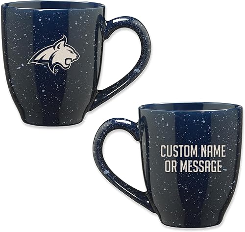 Miniatura 86 de Rico Industries NCAA UCLA Bruins Royal Blue - Taza de café de cerámica moteada grabada con láser de 16 onzas