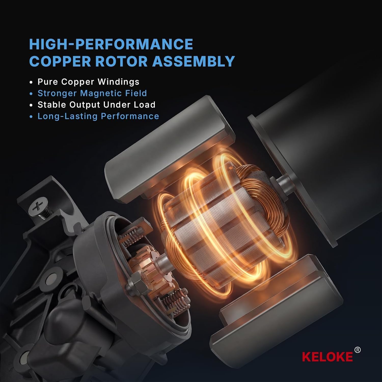 Keloke Front Windshield Wiper Motor and Linkage Assembly