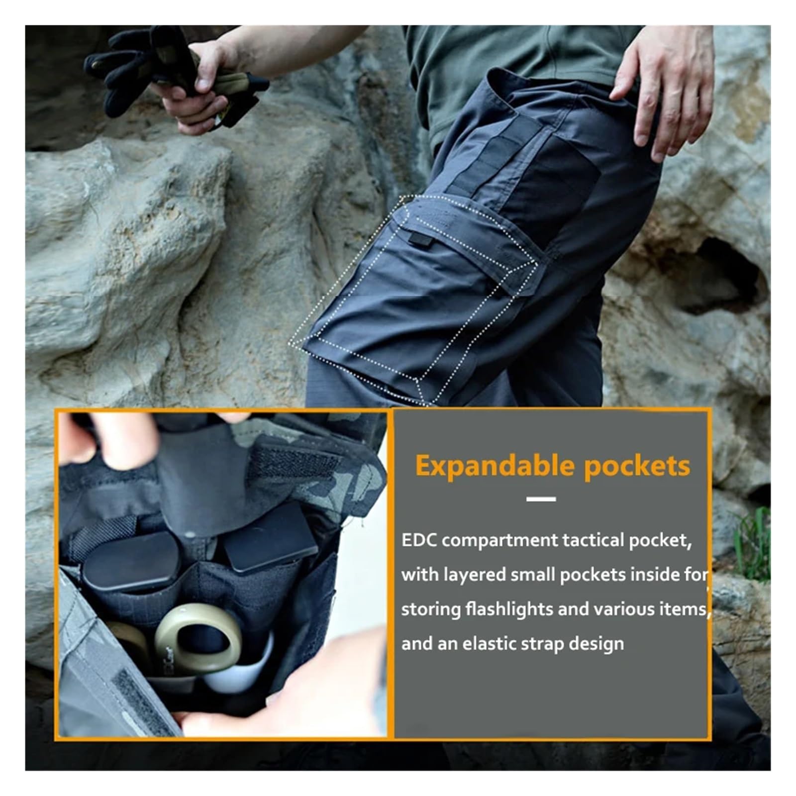Pantaloni Tattici Pantaloni Tattici da Uomo, Pantaloni Casual da Lavoro all'aperto, Impermeabili, Multitasche, Resistenti all'Usura, for l'allenamento all'aperto per Combattimento(Color 01,M)