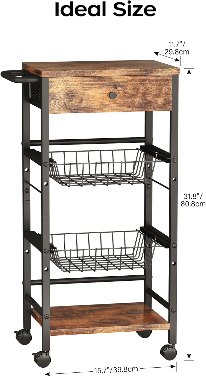 Dimensions of the Homeiju Kitchen Cart