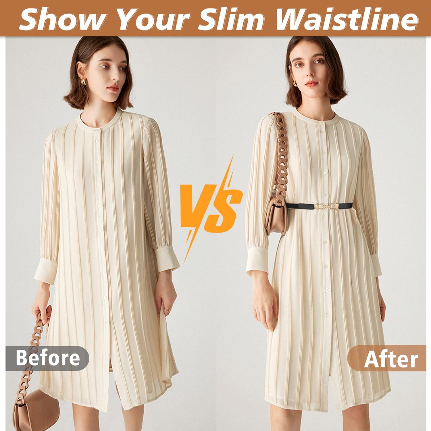 JASGOOD Women Skinny Elastic Stretch Belt for Dresses Retro Ladies Waist Vintage Thin Belt - Image 5