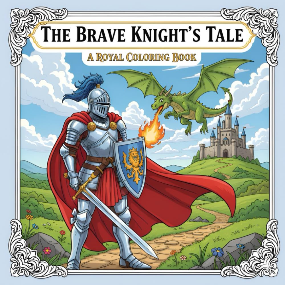 The Brave Knight's Tale A Royal Coloring Book: Fantasy Coloring Pages with Knights, Castles, and Dragons for Kids, Teens, and Adults
