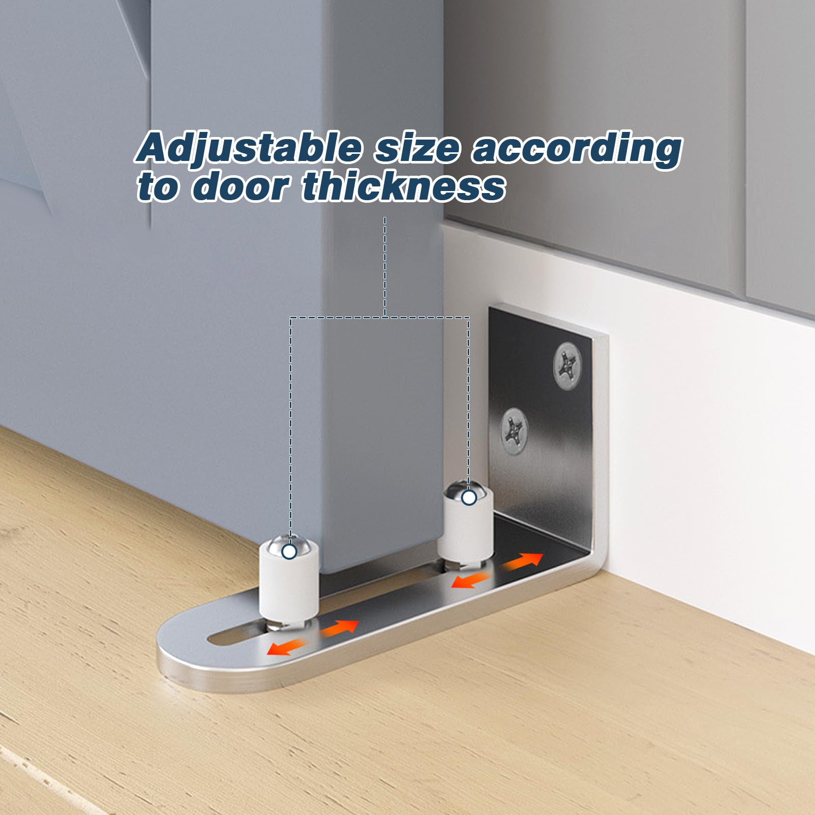 Stainless Steel Black Adjustable Carbon Steel Stay Roller Sliding Barn Door Floor Guide-DDBD084 - View #7