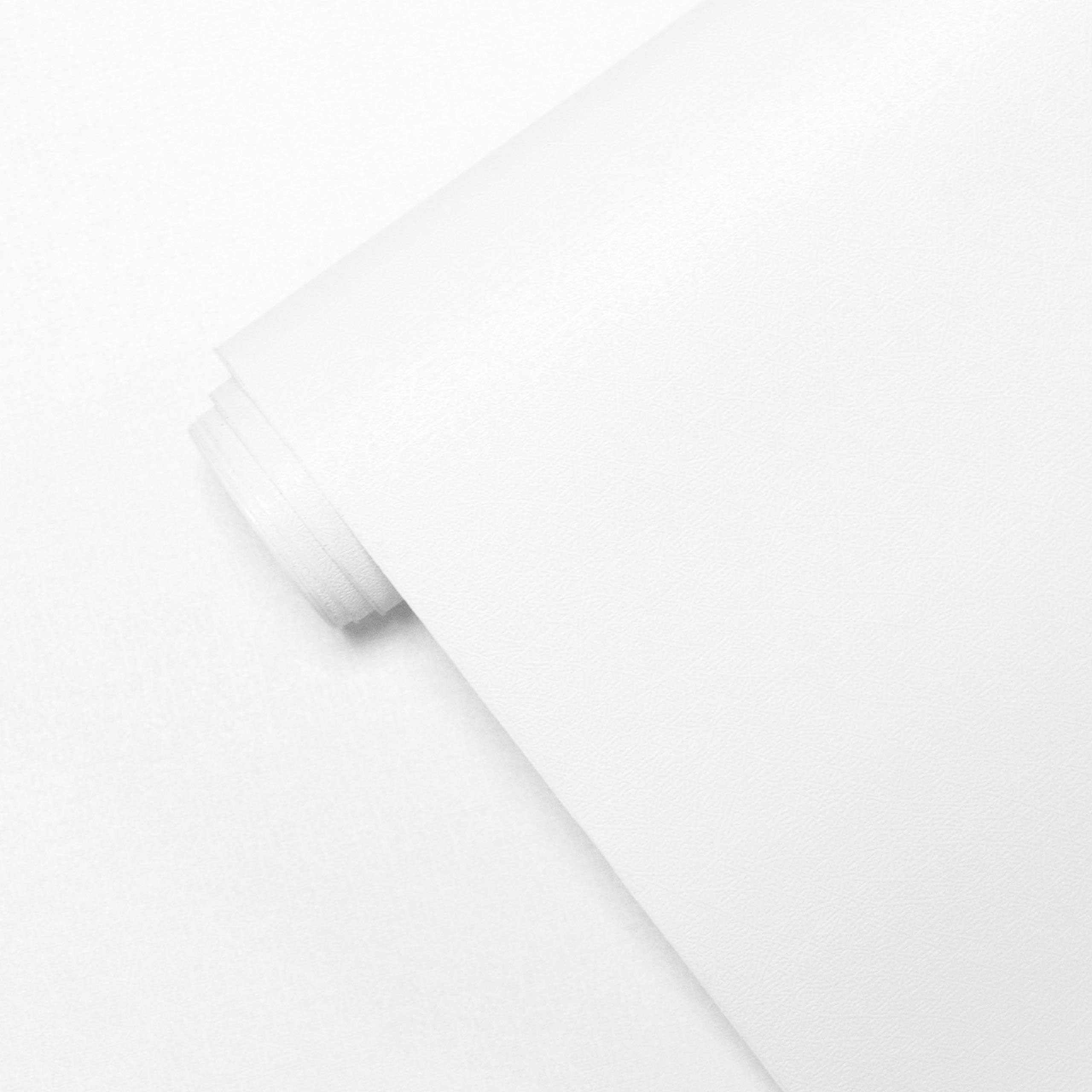 17.7" X 393.7" White Wallpaper Solid White Peel and Stick Wallpaper White Contact Paper Waterproof Self Adhesive Removable Wallpaper Decorative for Wall Covering Countertop Table Cabinet Vinyl Film