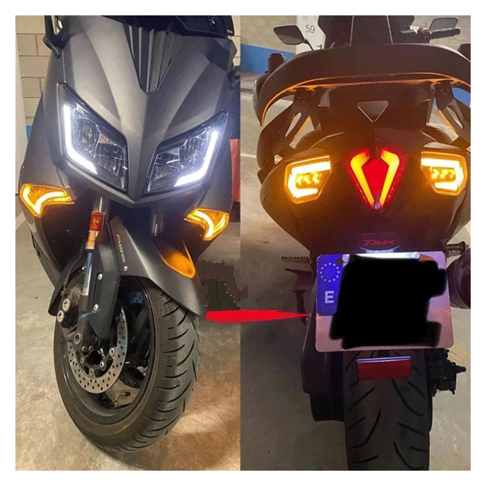 Faro Anteriore Indicatori Direzione A LED Anteriori E Posteriori Per T-max 530 Luci Direzione A LED Dal 2012 Al 2016 Per Tmax530 Dal 2013 Al 2014 Anteriore Faro(Smoke)