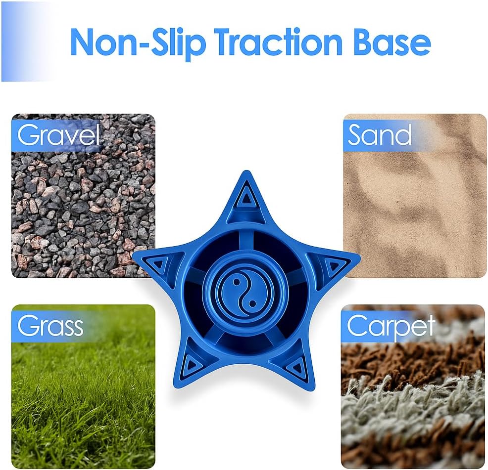 Superstar Self Standing Cane Tip has Non-Slip Heavy Duty Rubber Base to Prevent Slip, Cane Tips 3/4 inch Heavy Duty Replacement, 6-Inch Star Design for Superior Traction & Balance for Seniors