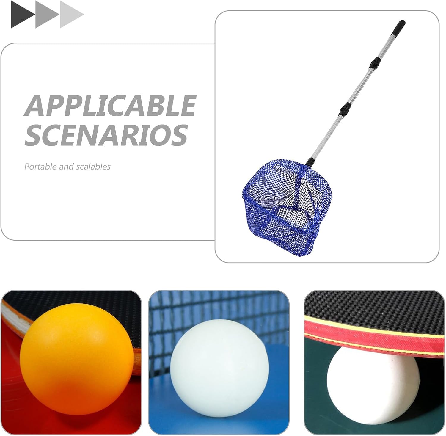 Kisangel Adjustable Table Tennis Ball Picker Telescopic Retractable Pingpong Ball Collector with Aluminum Alloy Handle Table Tennis Accessory for Players