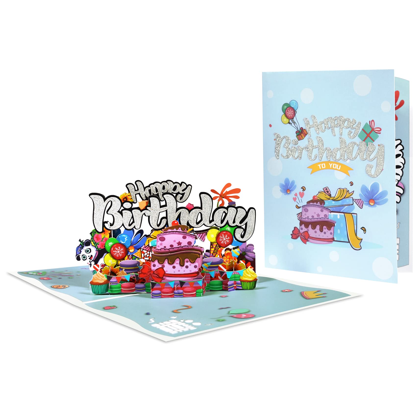 BIGLIETTI DI COMPLEANNO pop-up 3D viola bambino 3D ruota gigante