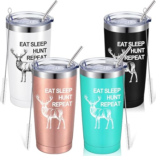 Miniatura 1 de 4 piezas de regalos divertidos de caza para hombres, regalos para caza, Navidad, cumpleaños, día del padre, doble capa aislada de 20 onzas, taza de