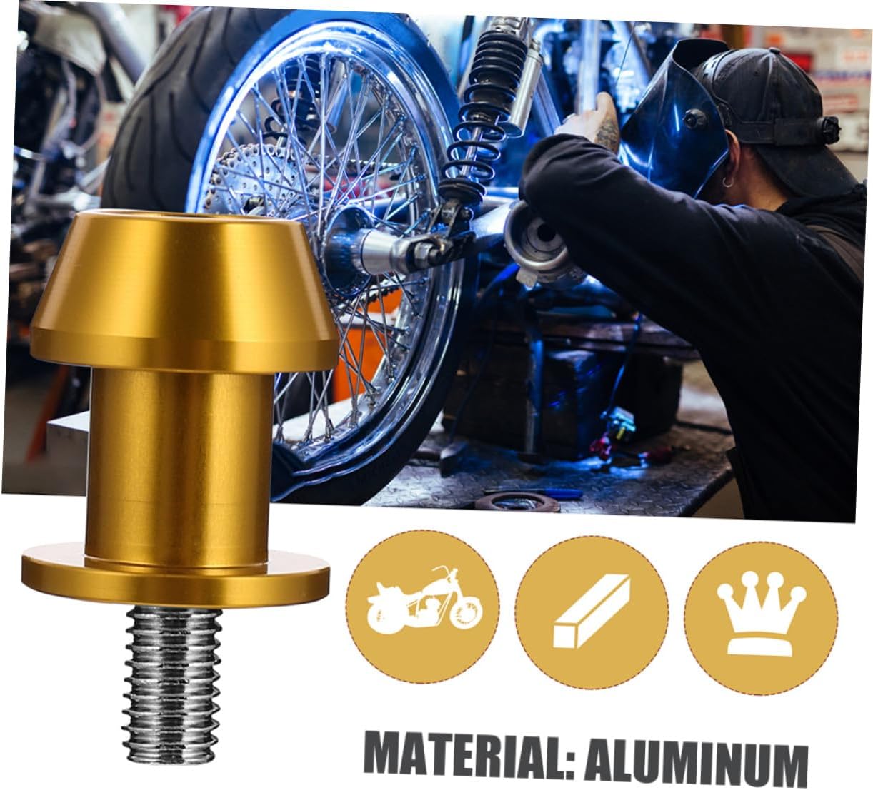 4pcs 8mm Gold Cnc Motorcycle Swing Arm Sliders Spools Screw Stand Kit for Motorbike Swingarm Bobbins Rear Frame Protection Accessories