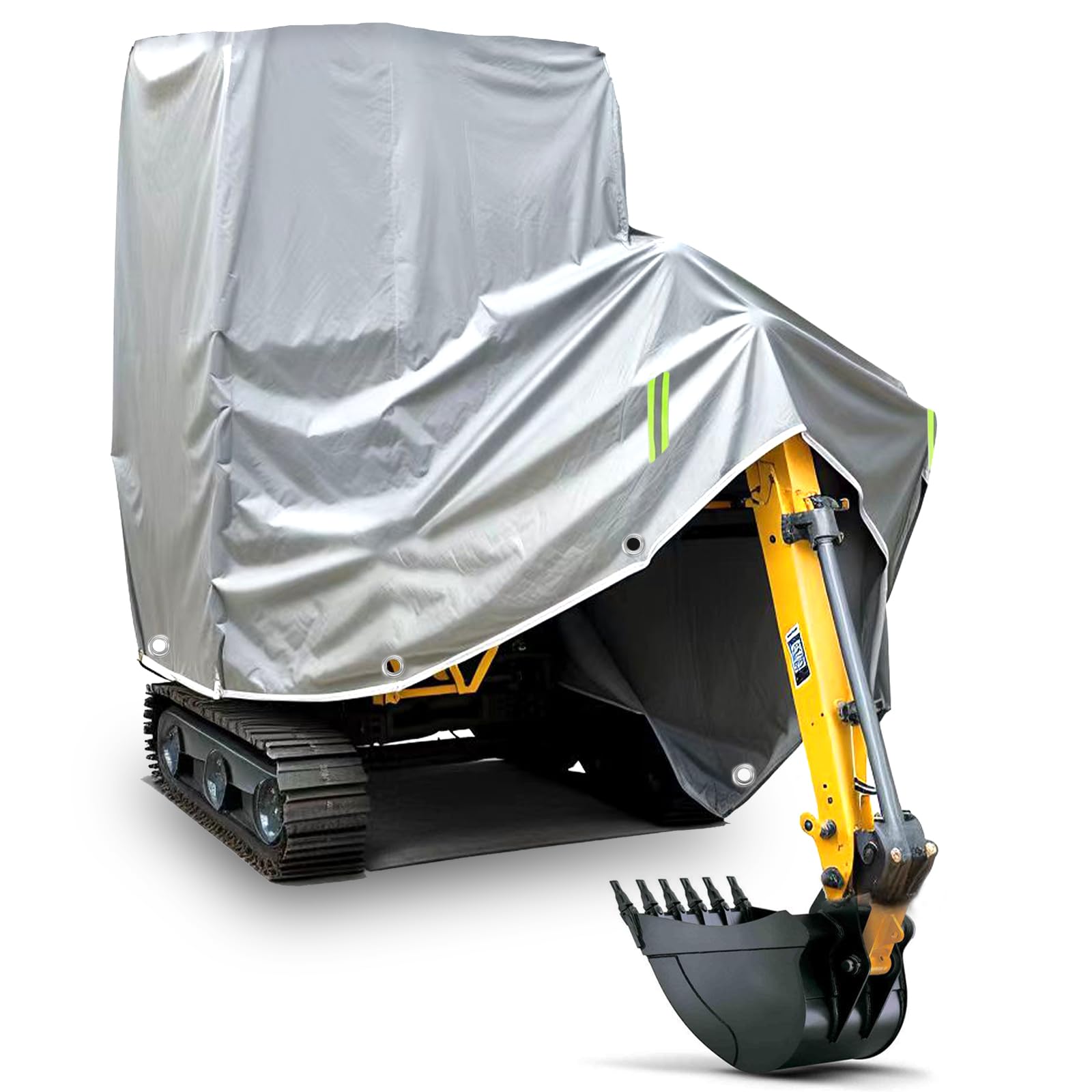 Bâche De Protection Imperméable 420D Pour Mini-pelleteuse 800-1600 Kg - Gris Clair, Avec Sac De Rangement
