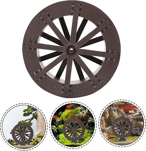 Miniatura 7 de IMIKEYA Repuesto de fuente de rueda de agua giratoria para acuarios, jardines, decoración de escritorio, plástico con eje, diseño elegante de rueda