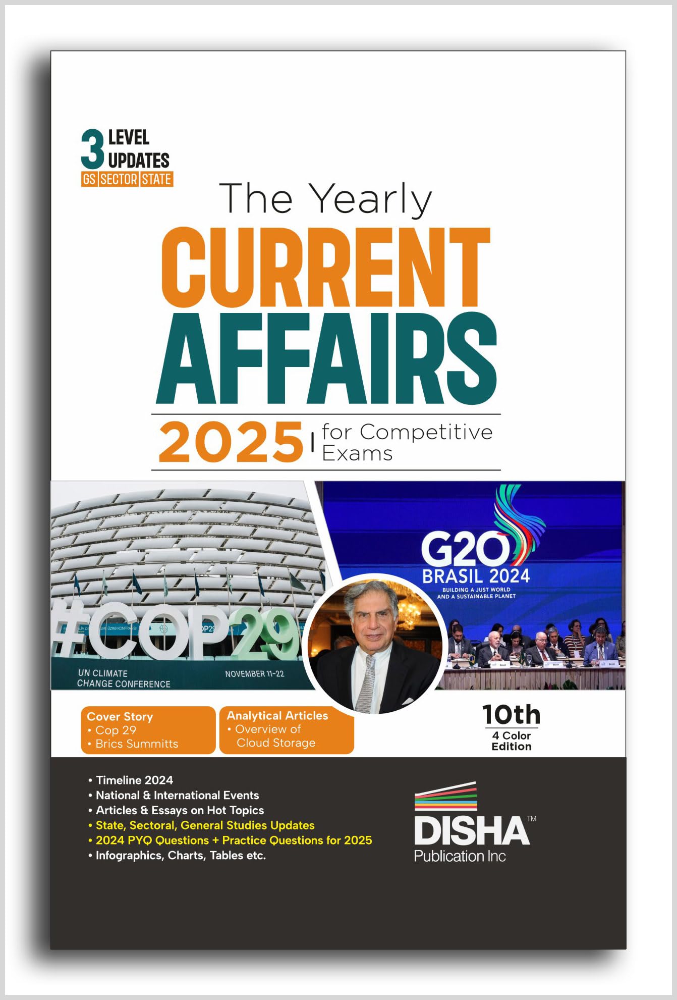 Disha The Yearly Current Affairs 2025 for Competitive Exams - 10th Edition | Previous Year & Practice Questions | UPSC, State PSC, CUET, SSC, Bank PO/ Clerk, BBA, MBA, RRB, NDA, CDS, CAPF, CRPF |