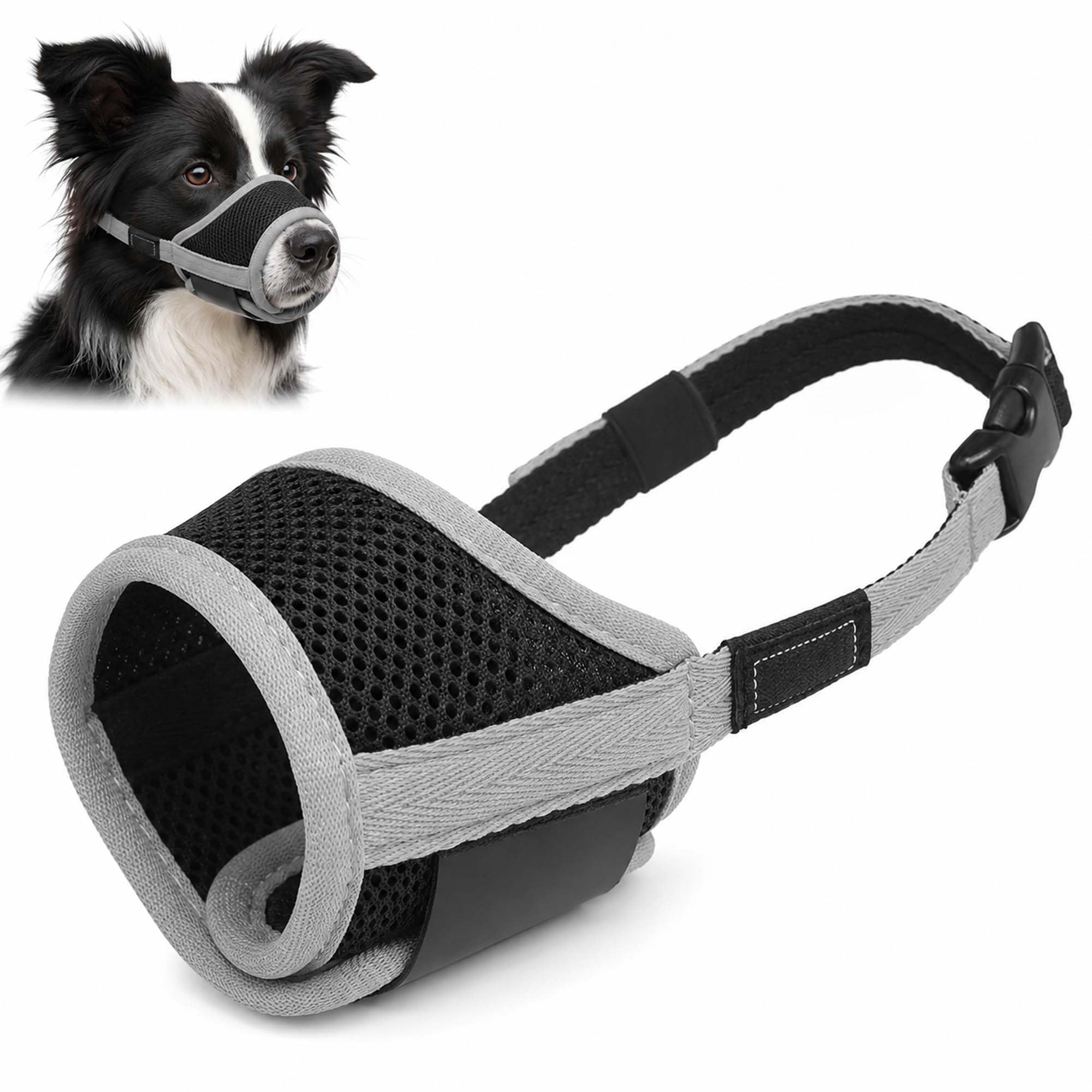 Dog Muzzle Breathable Mesh Comfortable Design for Walking Training