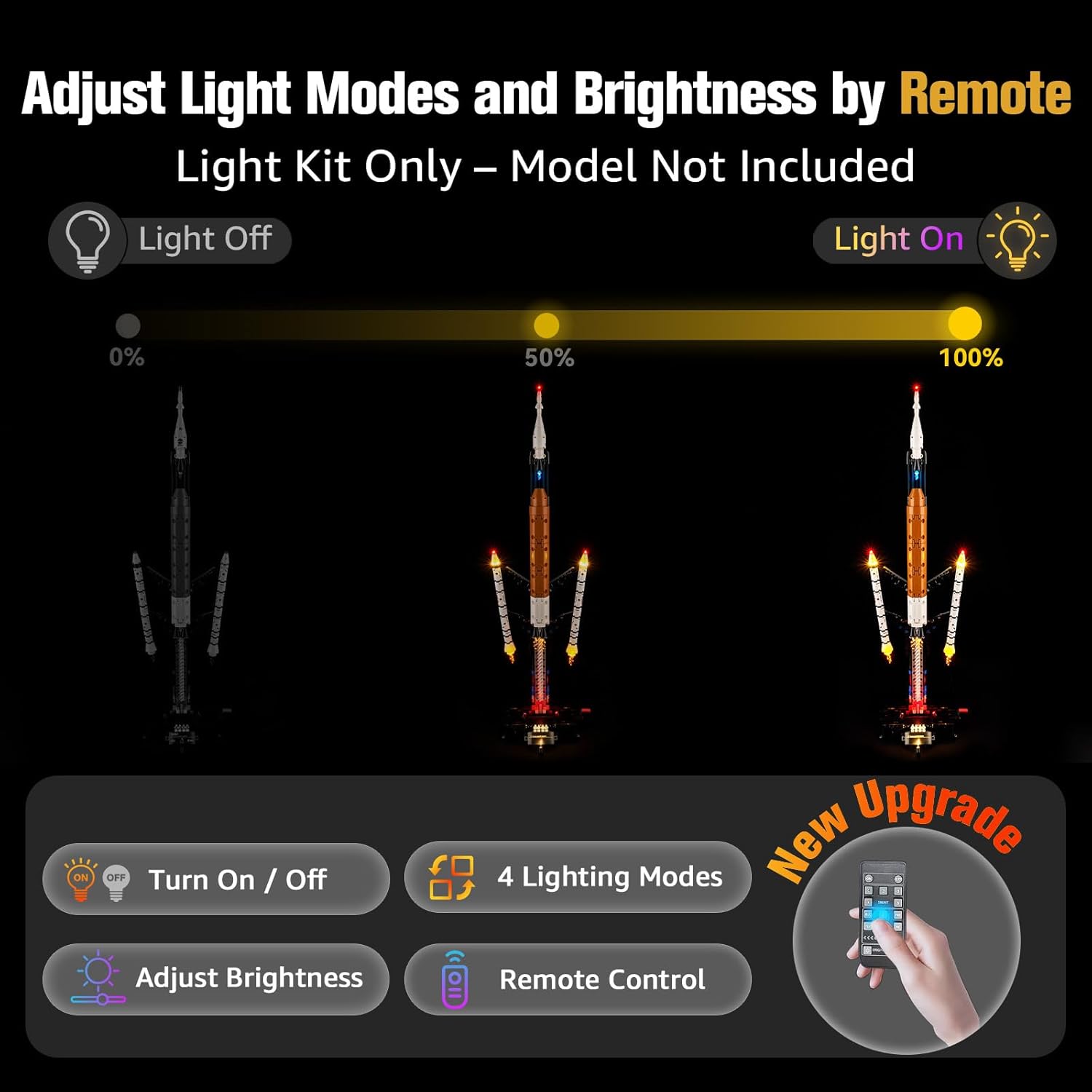 BrickSoul Light Kit Compatible with Lego NASA Artemis Space Launch System Rocket 42221 Building Set, Accessories Lights Only, No 42221 Model, Upgrade Remote Control
