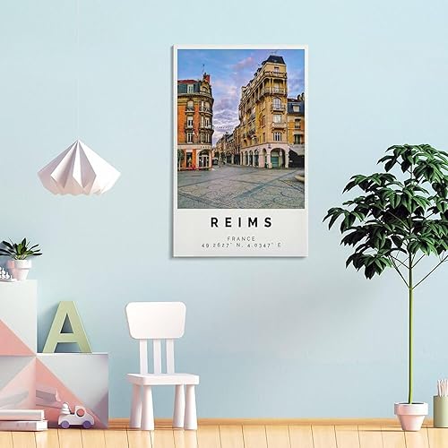 Miniatura 4 de Reims Poster Bunter Druck, Reims Wandkunst, Reims Foto Dekor, Reims Geschenk Reisedruck, Poster for Room Aesthetics Canvas Wall Art Poster And Print