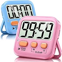 Vista 18 de Antonki Paquete de 2 temporizadores digitales para niños, temporizadores de cocina magnéticos de cuenta regresiva para cocinar, huevos, aula